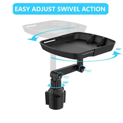 Car Tray Table Drink Holder 360-Degree Rotation Universal Car Expanded Swivel Table Tray with Phone Slot Arm Car Supplies